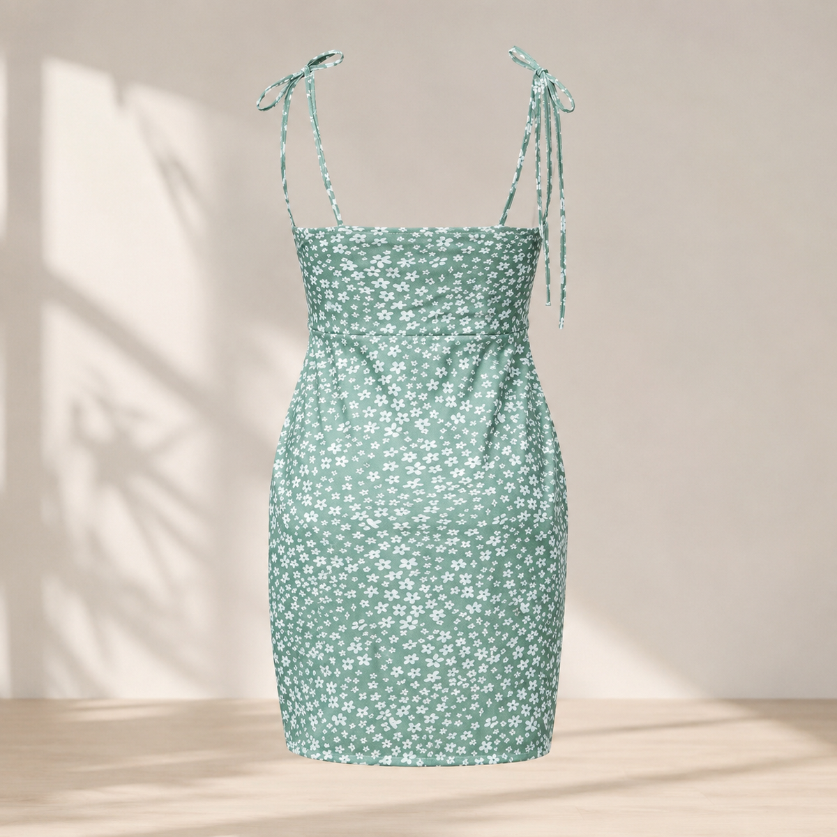Elegant Floral Bodycon Midi Dress