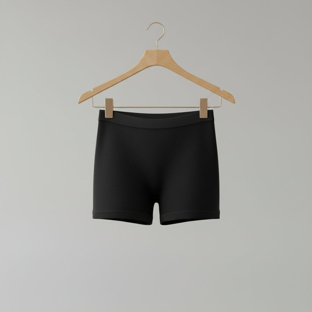Black shorts on a white background