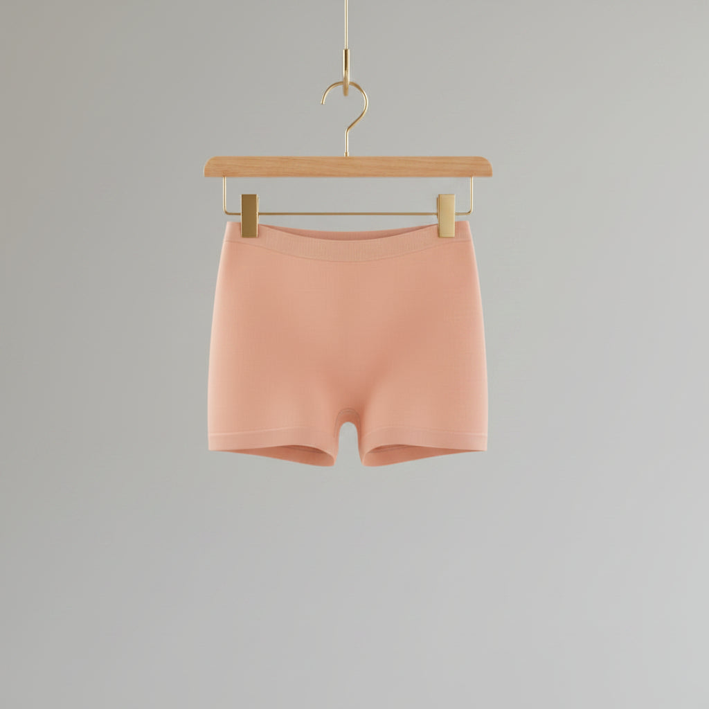 Pink women's underwear on a white background