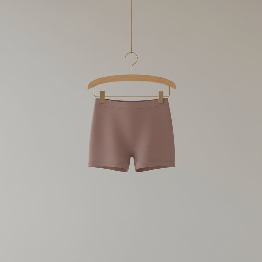Brown shorts on a white background