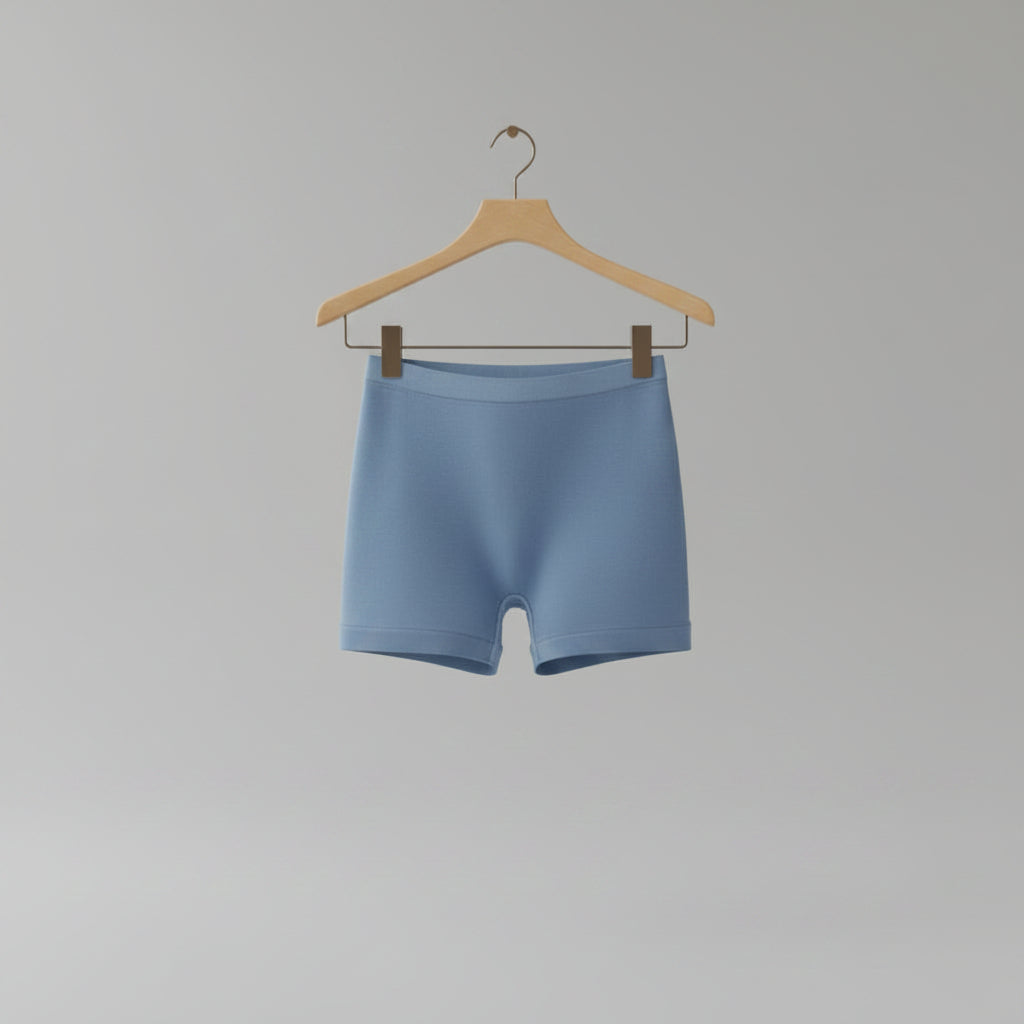 Blue shorts on a white background